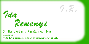 ida remenyi business card